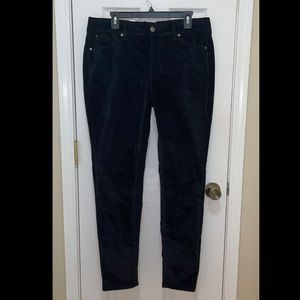 Seven 7 Black Velvet Tummyless High Rise Pants